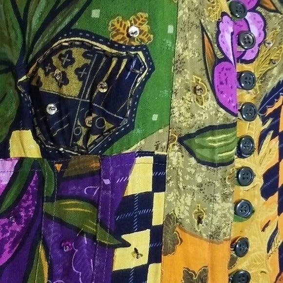 Vintage Boho Embellished Vibrant Romper - Picture 3 of 10